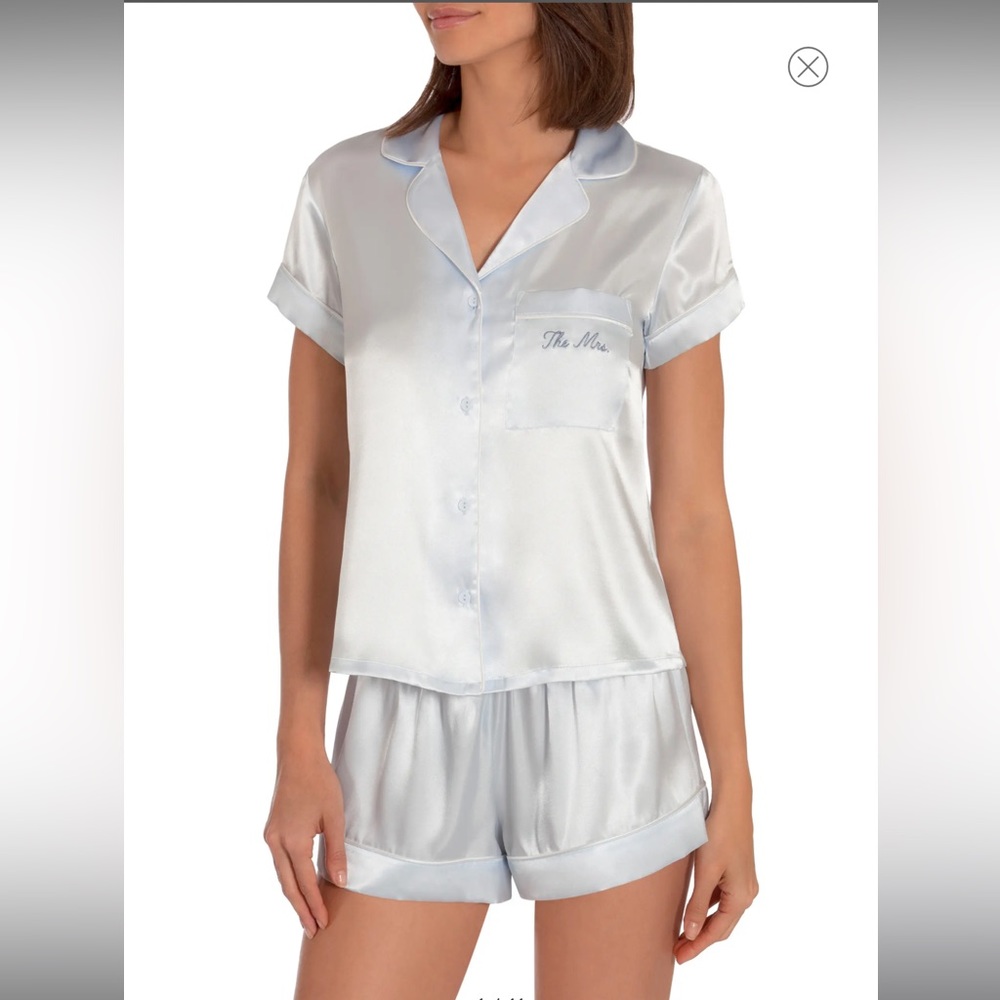 Bride/Mrs Satin Short Pajamas -  In Bloom by Jonquil
